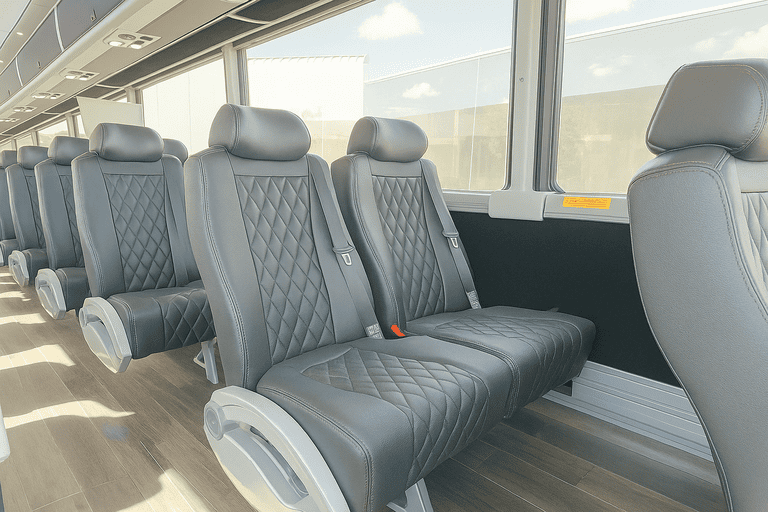 interior of Wellington Coach Bus Service charter bus