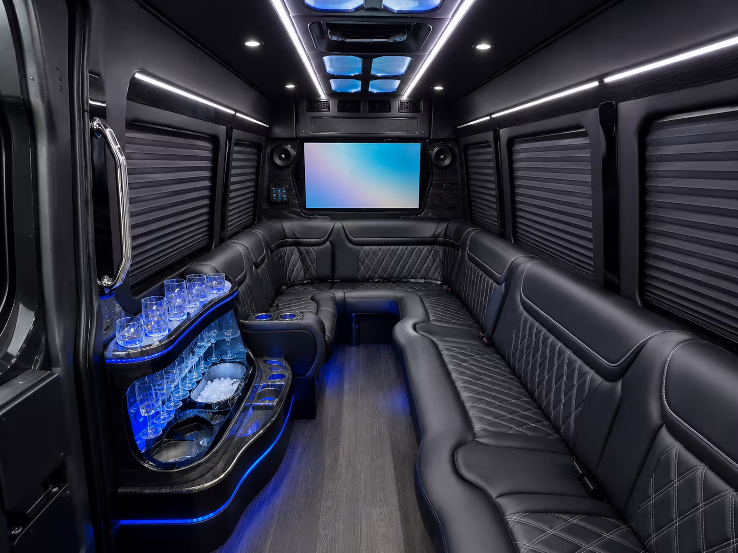 wellington 20 passenger party bus interior