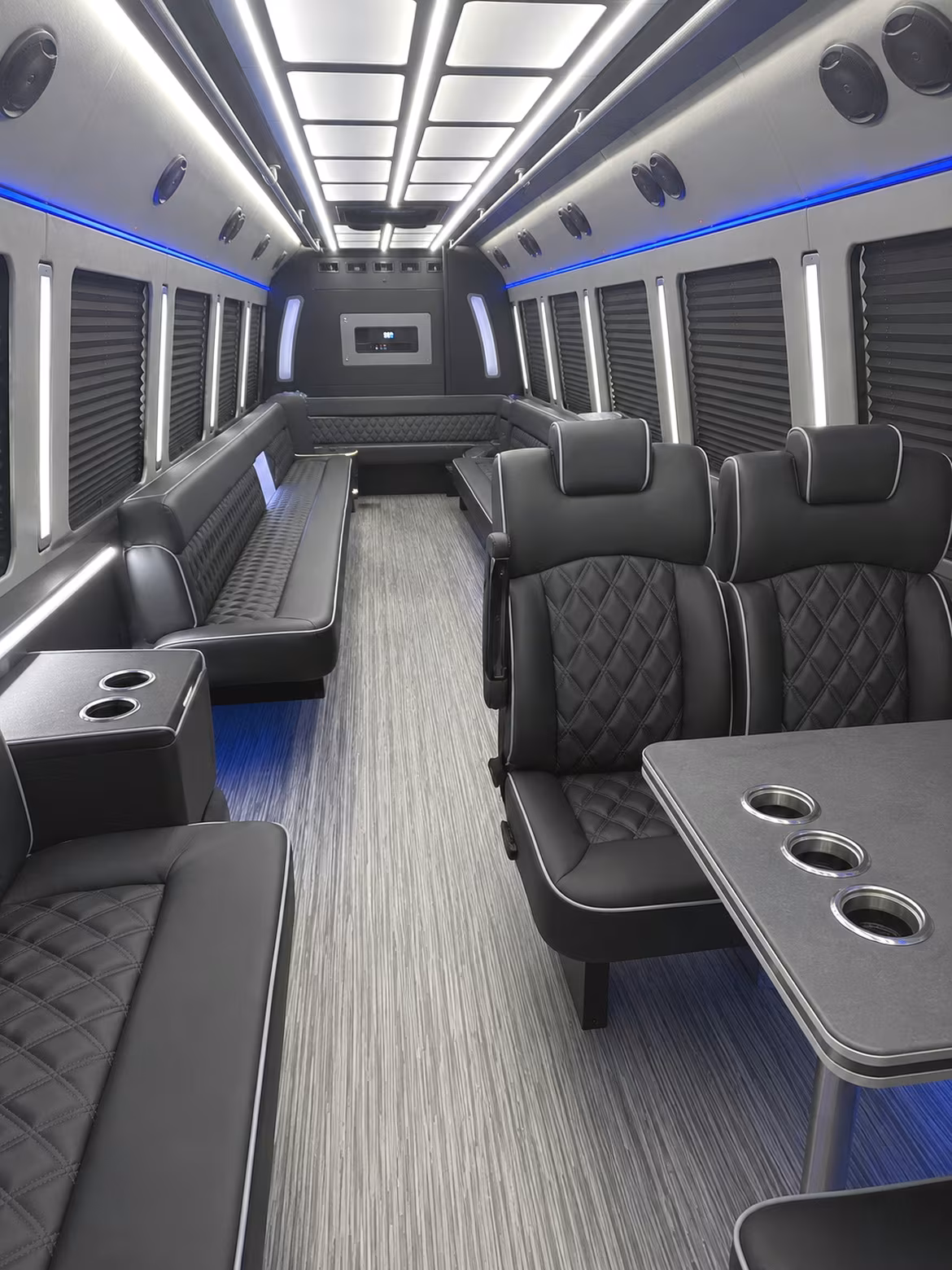 wellington 25 passenger party bus inside