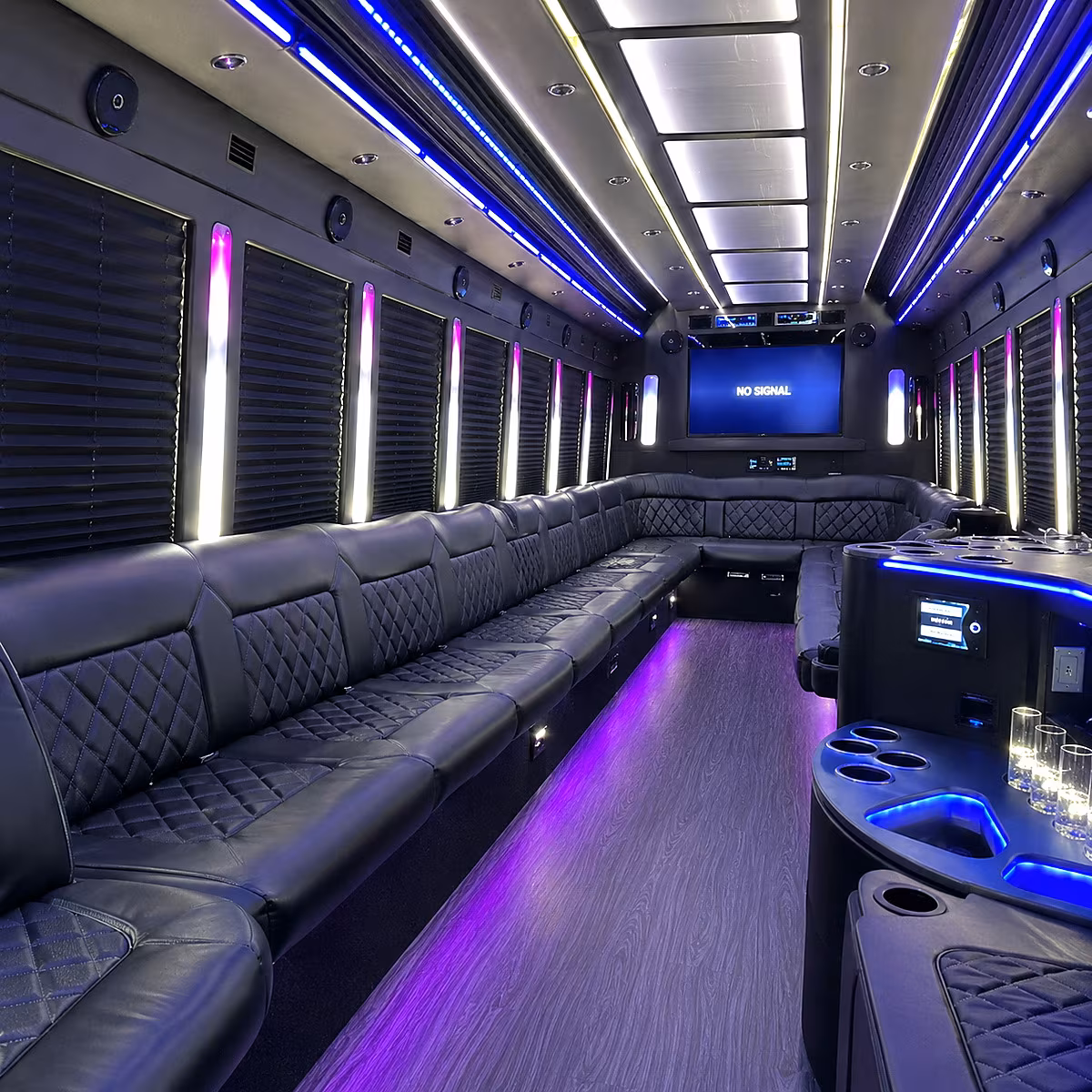 wellington 30 passenger party bus inside
