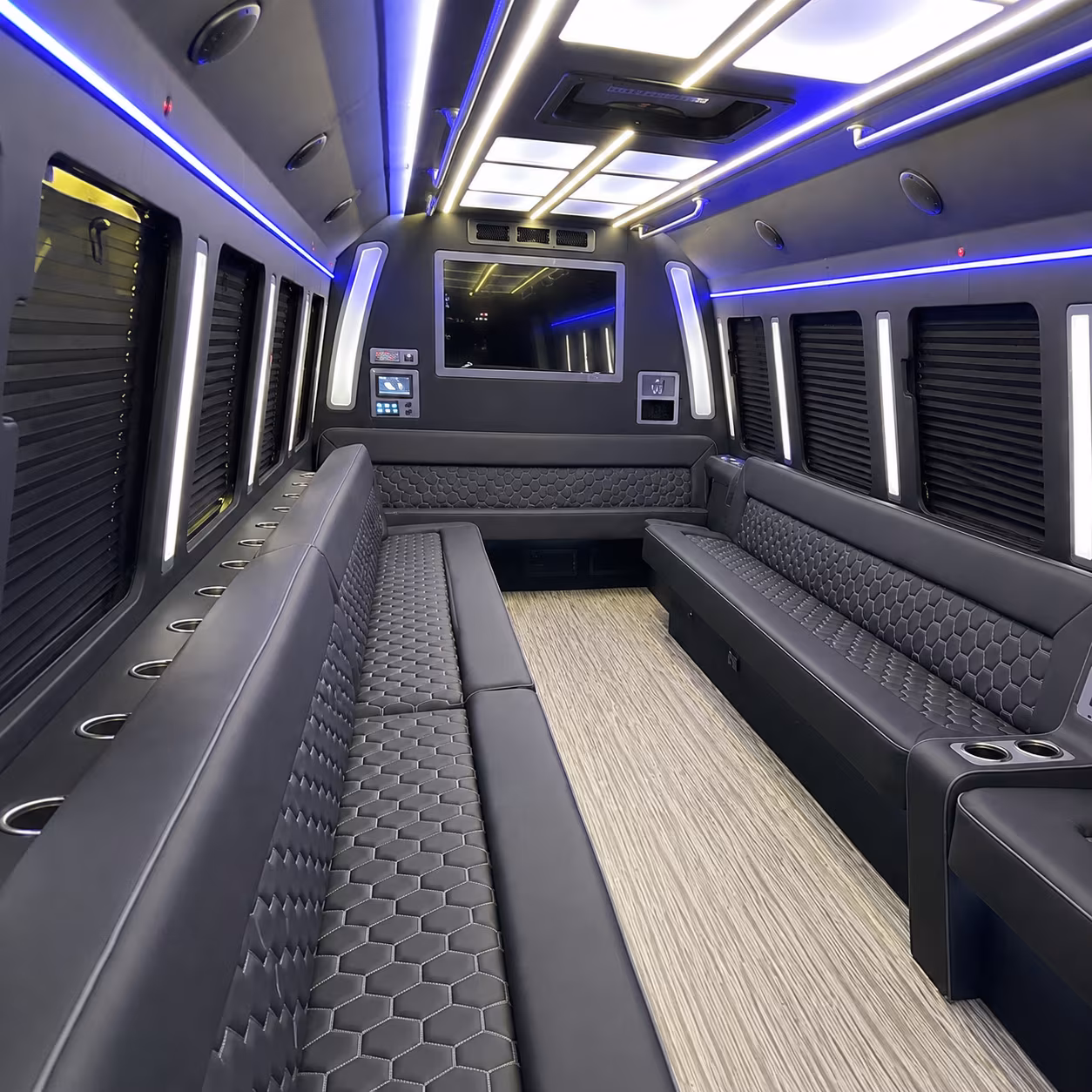 wellington 40 passenger party bus inside