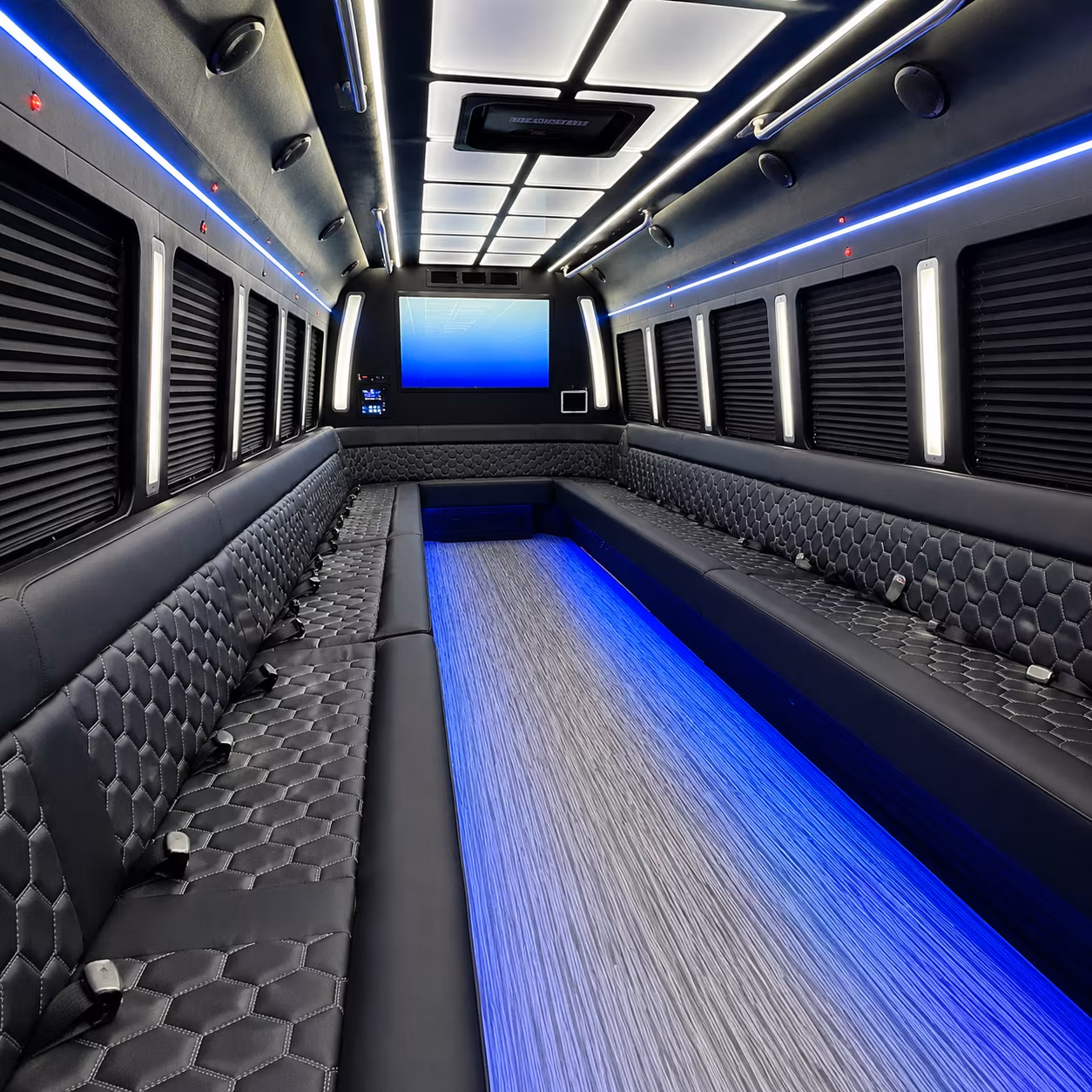 wellington 50 passenger party bus inside
