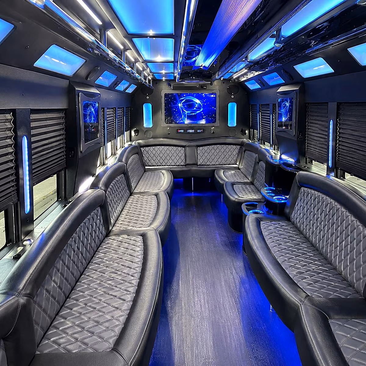 wellington 50 passenger party bus interior